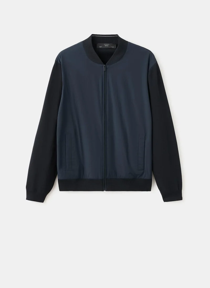 Mango Man  Combined bomber jacket in knit for Men | Best Price UAE